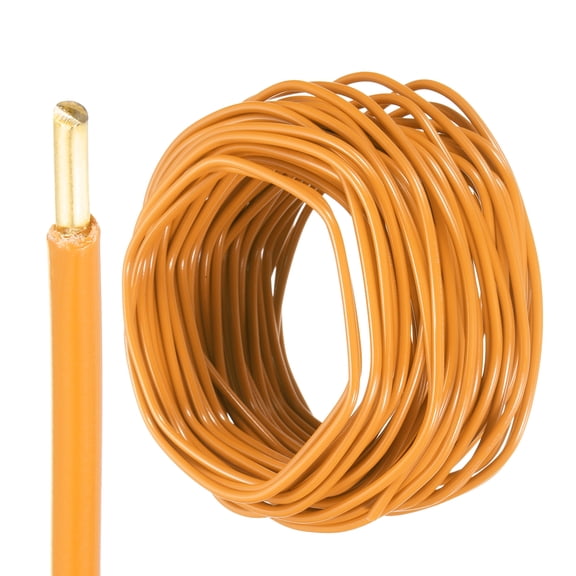 Uxcell 100 Feet Electrical Wire Insulated Solid Copper 12AWG Hook Up Wire Cable, Orange