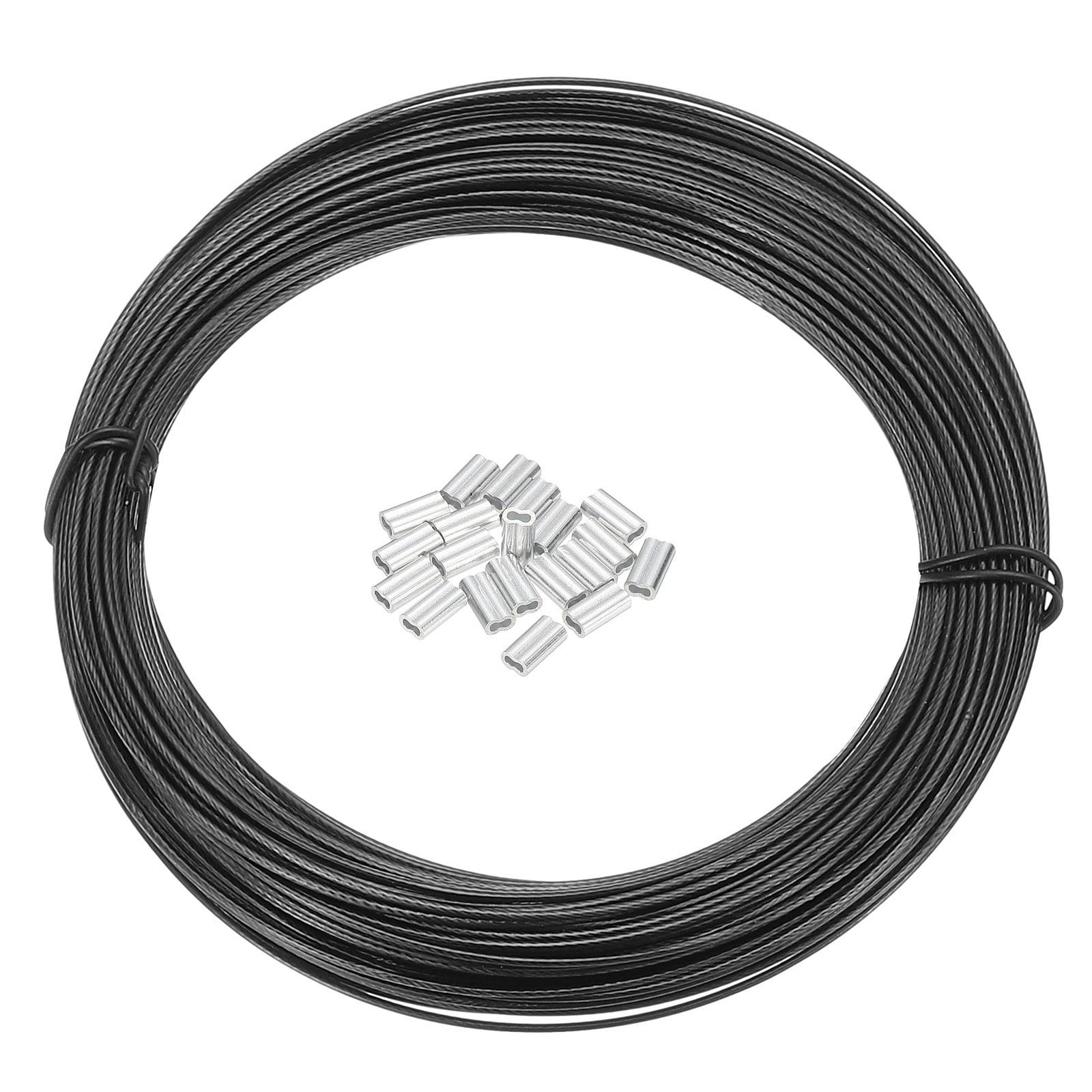 Uxcell 100 Ft Wire Rope 304 Stainless Steel Cable 5/128inch(1 Mm) Vinyl ...
