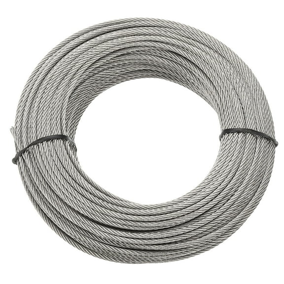 Uxcell 100 Ft Wire Rope 304 Stainless Steel Cable, Silver