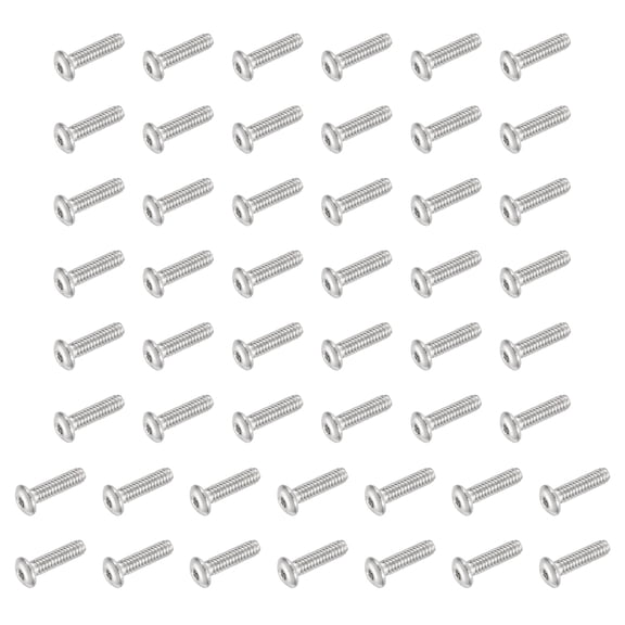 Uxcell 100 PCS #2-56 UNF x 5/16 Inch Button Head Socket Cap Screw Hex Bolt Silver
