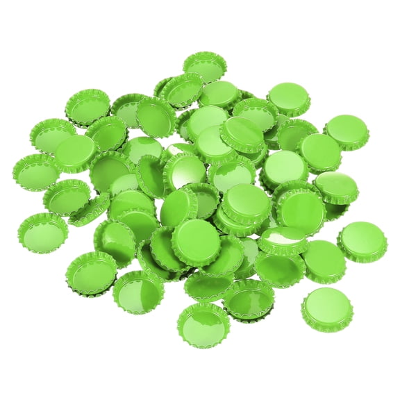 Uxcell 100 PCS Bottle Caps for Crafts, 1 Inch Double Sided Printing Metal Bottle Caps Bulk Flattened Charm for DIY Craft, Light Green