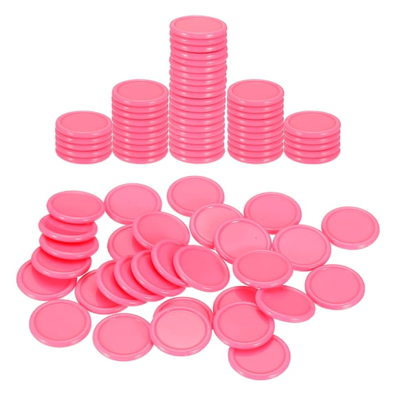 Uxcell 100 Pack 0.8 Inch Plastic Poker Chips, Mini Bingo Chips Learning Counters Counting Counters Disks Markers Opaque Game Tokens for Game Play Math Counting, Pink