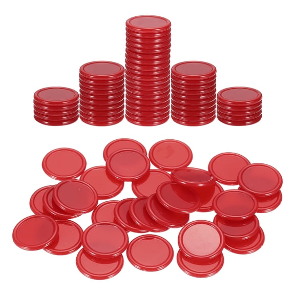 Uxcell 100 Pack 0.8 Inch Plastic Poker Chips, Mini Bingo Chips Learning Counters Counting Counters Disks Markers Opaque Game Tokens for Game Play Math Counting, Red