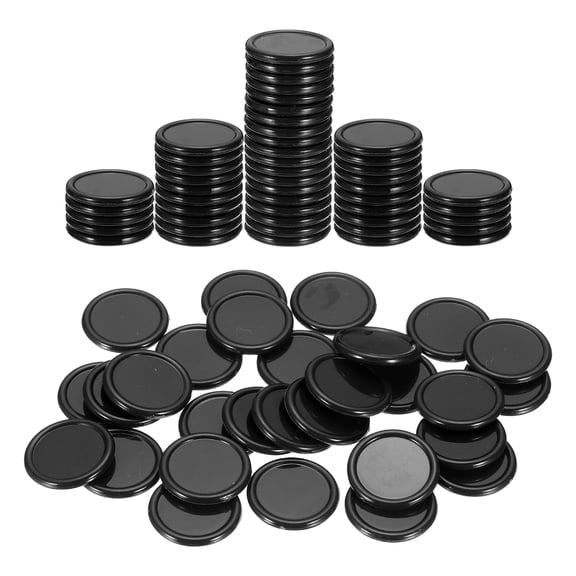 Uxcell 100 Pack 0.8 Inch Plastic Poker Chips, Mini Bingo Chips Learning Counters Counting Counters Disks Markers Opaque Game Tokens for Game Play Math Counting, Black