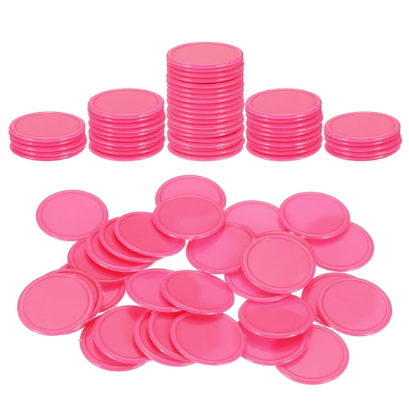 Uxcell 100 Pack 1.2 Inch Plastic Poker Chips, Mini Bingo Chips Learning Counters Counting Counters Disks Markers Opaque Game Tokens for Game Play Math Counting, Pink