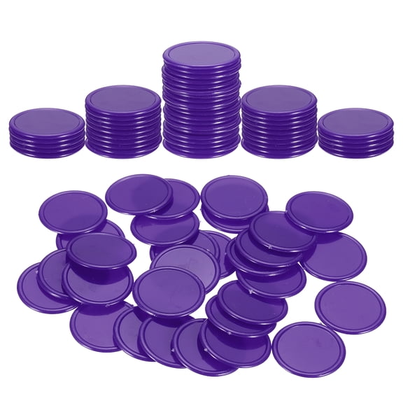 Uxcell 100 Pack 1.2 Inch Plastic Poker Chips, Mini Bingo Chips Learning Counters Counting Counters Disks Markers Opaque Game Tokens for Game Play Math Counting, Purple
