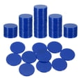 thumbnail image 1 of Uxcell 100 Pack 1 Inch Poker Chips, Plastic Bingo Chips Learning Counters Counting Counters Disks Markers Opaque Game Tokens for Game Play Math Counting, Dark Blue, Flat, 1 of 7