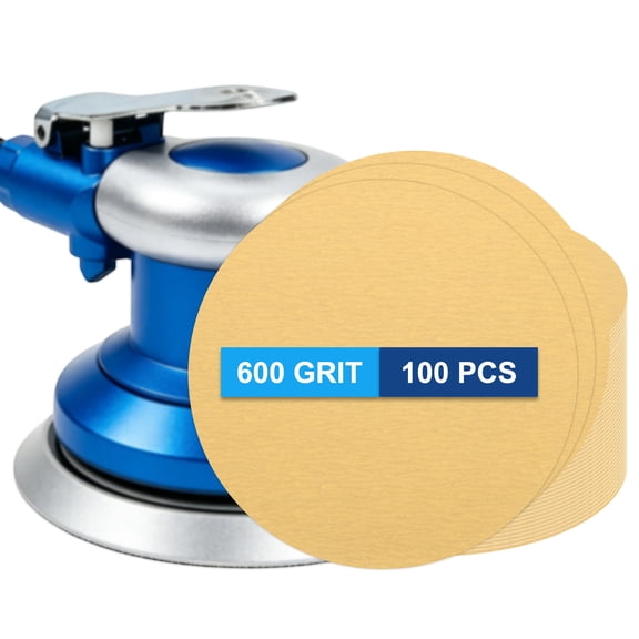 Uxcell 100 Pack 127 mm PSA Sanding Discs 600 Grit Aluminum Oxide Self Adhesive Sticky-Back Sandpaper for DA Sander and Disc Sander, Good for Wood Car Paint Polish Fine Grinding, Yellow