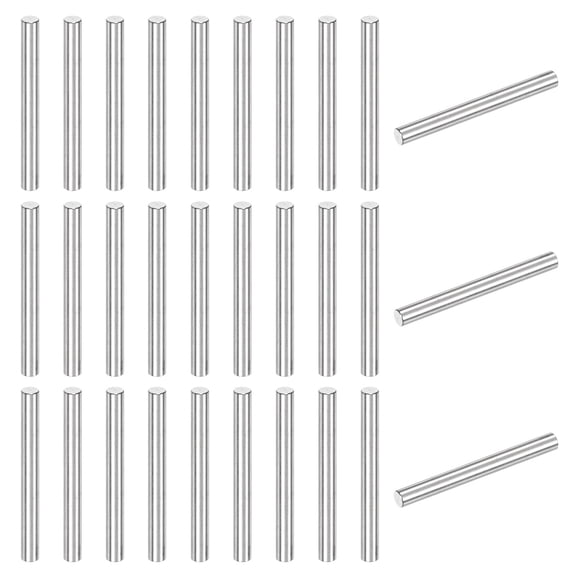 Uxcell 100-Pack 2.5 x 25mm Dowel Pin, 304 Stainless Steel Support Pin Fastener Elements for Metal Devices [Silver Tone]