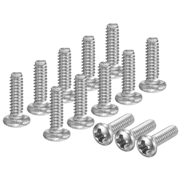 Uxcell 100-Pack 2-56x1/4 Pan Head Machine Screws 304 Stainless Steel Cross Head Fully Threaded Bolts for Furniture Silver