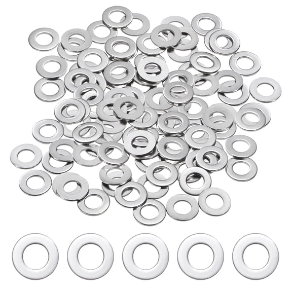 Uxcell 100-Pack 5/16" Flat Washers, 3/4" OD 304 Stainless Steel Washers for Bolts Screws Nuts[Silver]
