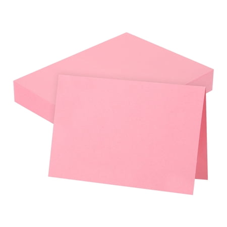 Uxcell 100 Pack 5.9x7.9" Blank Cardstock Paper, Pink Card Stock Bulk Thick Folded Heavy Cardstock Paper for Printer DIY Cards Greeting Gift Wedding Invitation Postcards