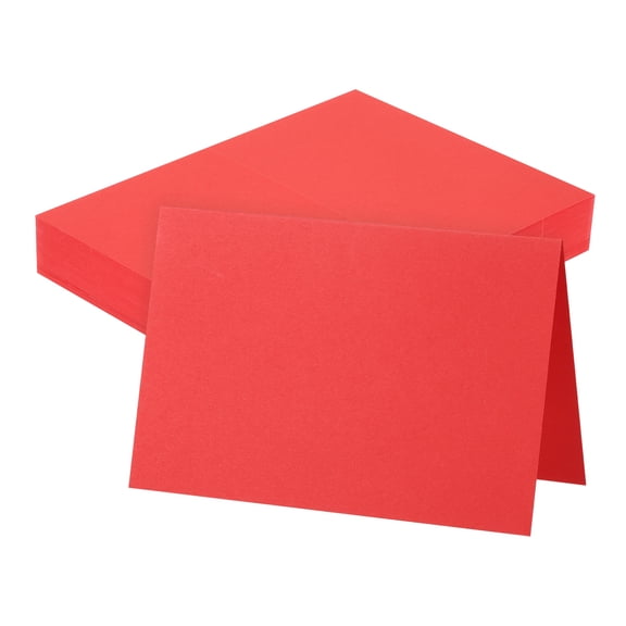 Uxcell 100 Pack 5.9x7.9" Blank Cardstock Paper, Red Card Stock Bulk Thick Folded Heavy Cardstock Paper for Printer DIY Cards Greeting Gift Wedding Invitation Postcards