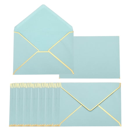 Uxcell 100 Pack A7 5 x 7 Card Christmas Envelopes V Flap Envelopes with Gold Border for Gift Cards (Green)