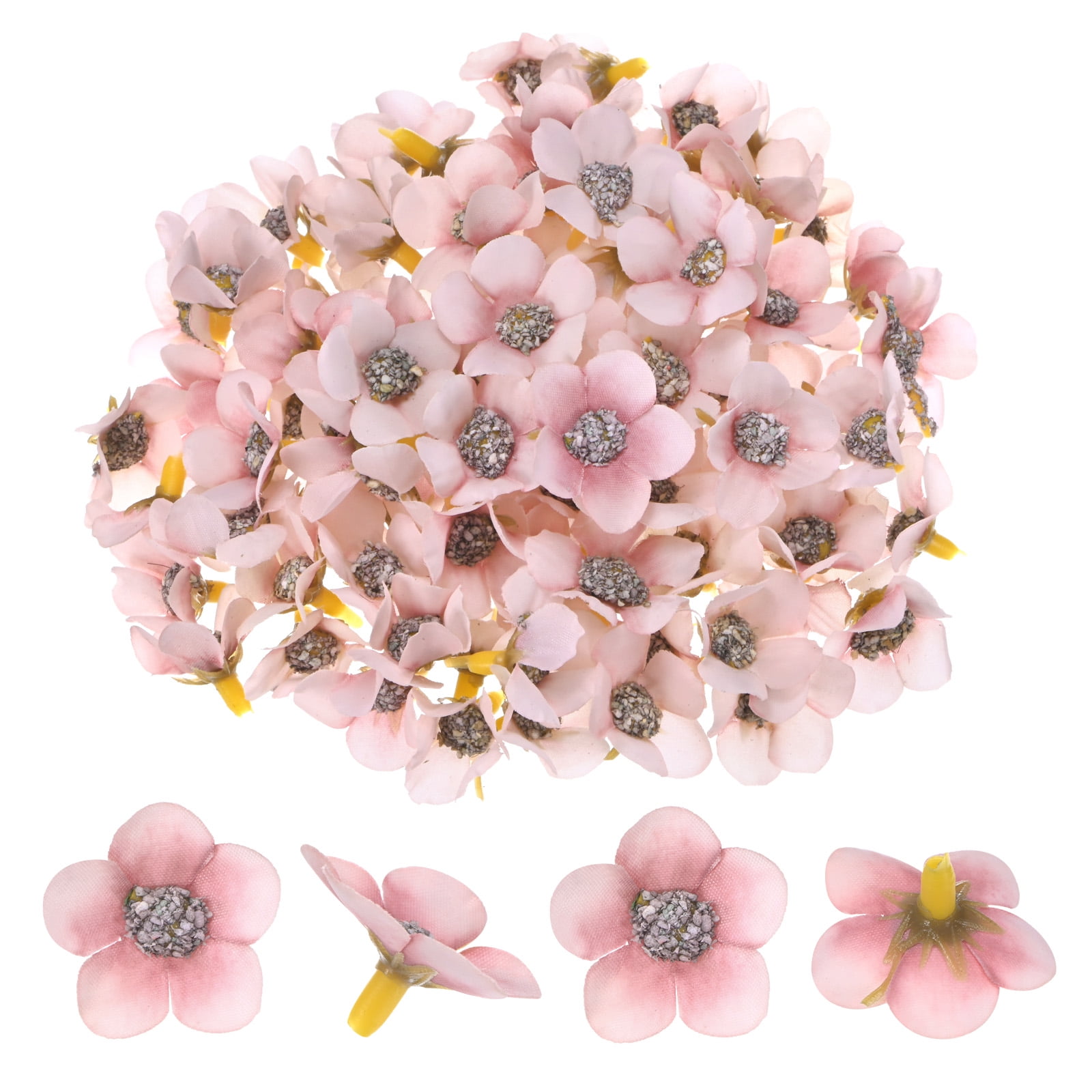 Uxcell 100-Pack Artificial Flower Heads, Small Silk Faux Daisy Flowers ...