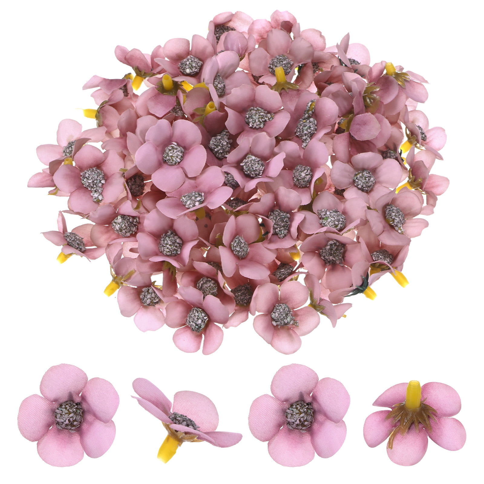 Uxcell 100-Pack Artificial Flower Heads, Small Silk Faux Daisy Flowers ...