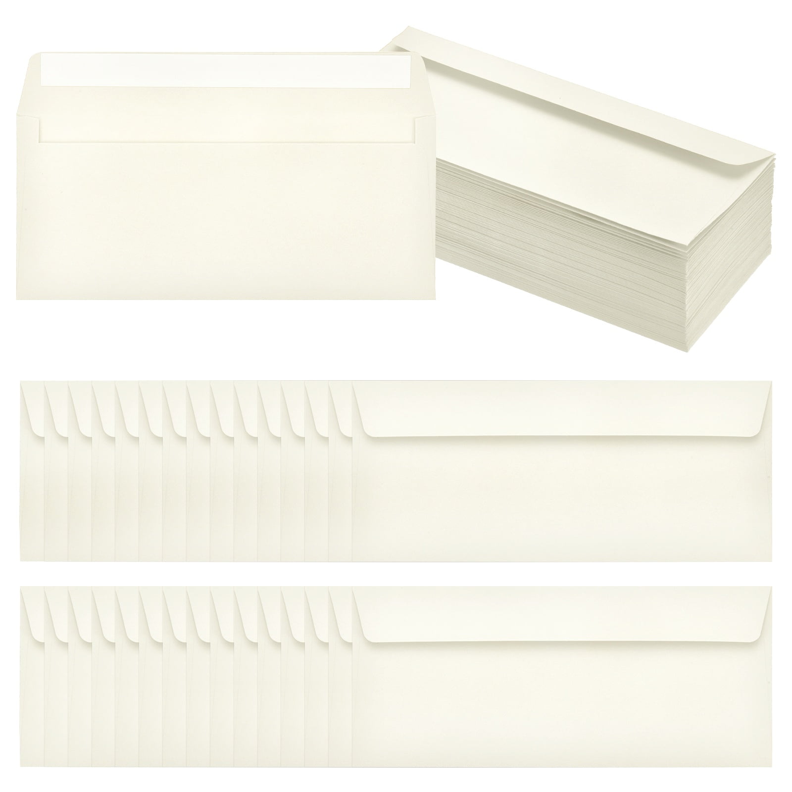 Uxcell 100 Pack Beige #10 Business Envelopes, Colored Self Seal Letter Size