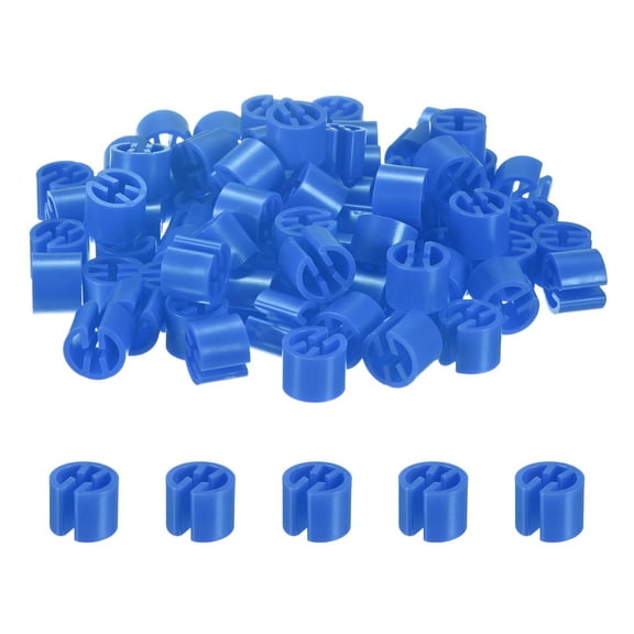 Uxcell 100-Pack Clothes Hanger Markers Blank, Plastic Garment Clips Fit 3.5mm Rod for Clothing Hangers [Dark Blue]