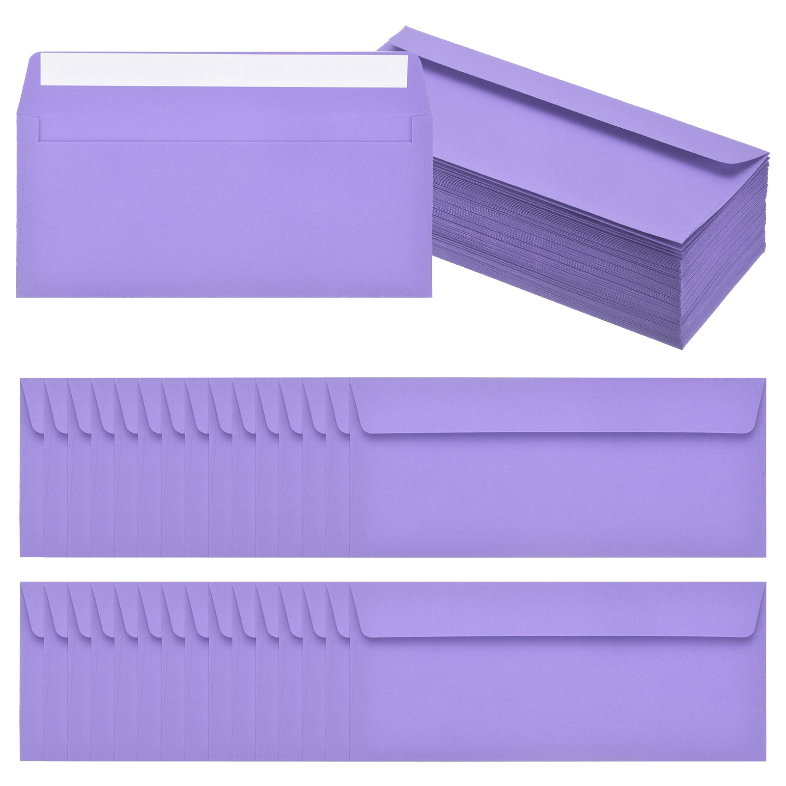 Uxcell 100 Pack Dark Purple #10 Business Envelopes, Colored Self Seal Letter Size