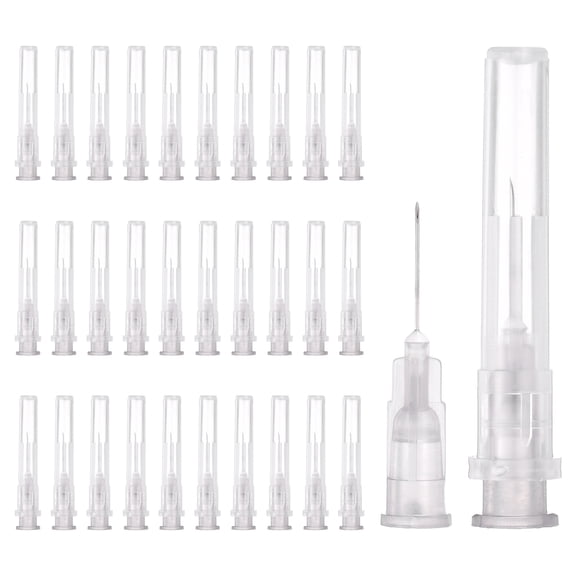 Uxcell 100 Pack Dispensing Needle 27 Gauge 0.5 Inch, Luer Lock Lab Dispensing Needle, Stainless Steel Tips for Laboratory Industrial Dispensing Refilling Inks Liquid Glue, (Gray)