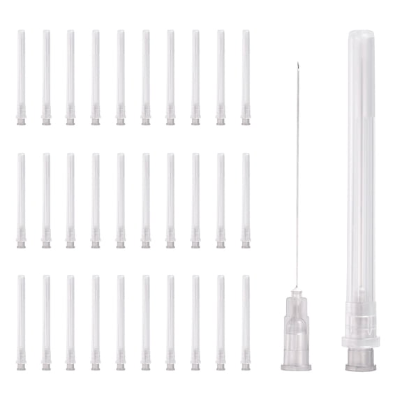Uxcell 100 Pack Dispensing Needle 27 Gauge 2 Inch, Luer Lock Lab Dispensing Needle, Stainless Steel Tips for Laboratory Industrial Dispensing Refilling Inks Liquid Glue, (Gray)