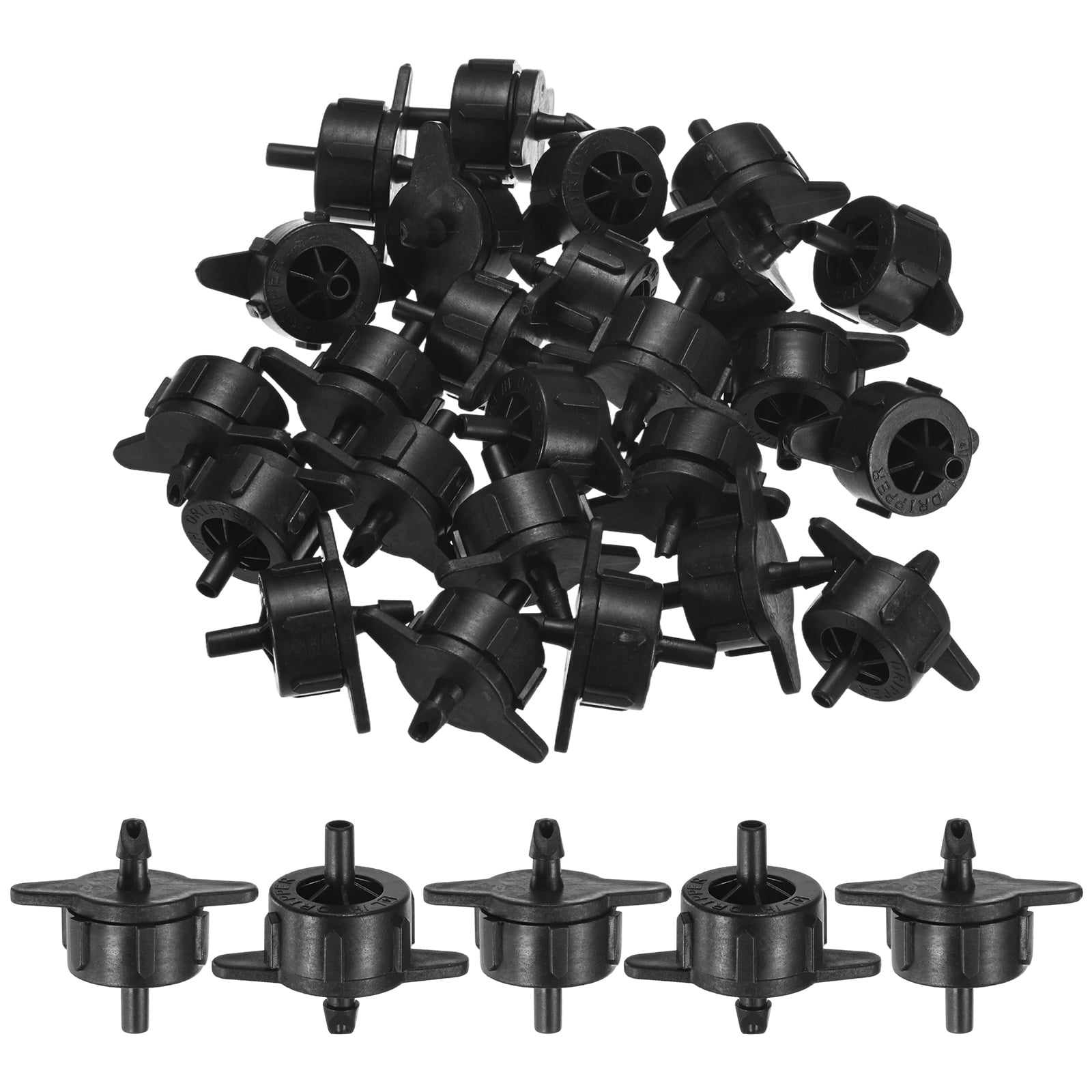 Uxcell 100-Pack Drip Irrigation Emitters, 1 GPH Plastic Irrigation Drippers for Garden Lawn Drip Irrigation System [Black]