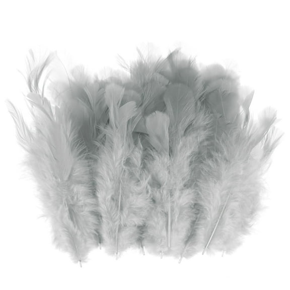 Uxcell 100-Pack Feathers for Crafting, Grey 1.57-3.15 Inch Natural Fluffy Feathers Plume for Wedding Decorations Feathers