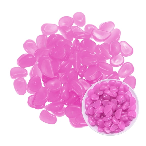 Uxcell 100-Pack Glow in The Dark Rocks, 1.06" Resin Outdoor Garden Decorations Luminous Pebbles Stones [Purple]