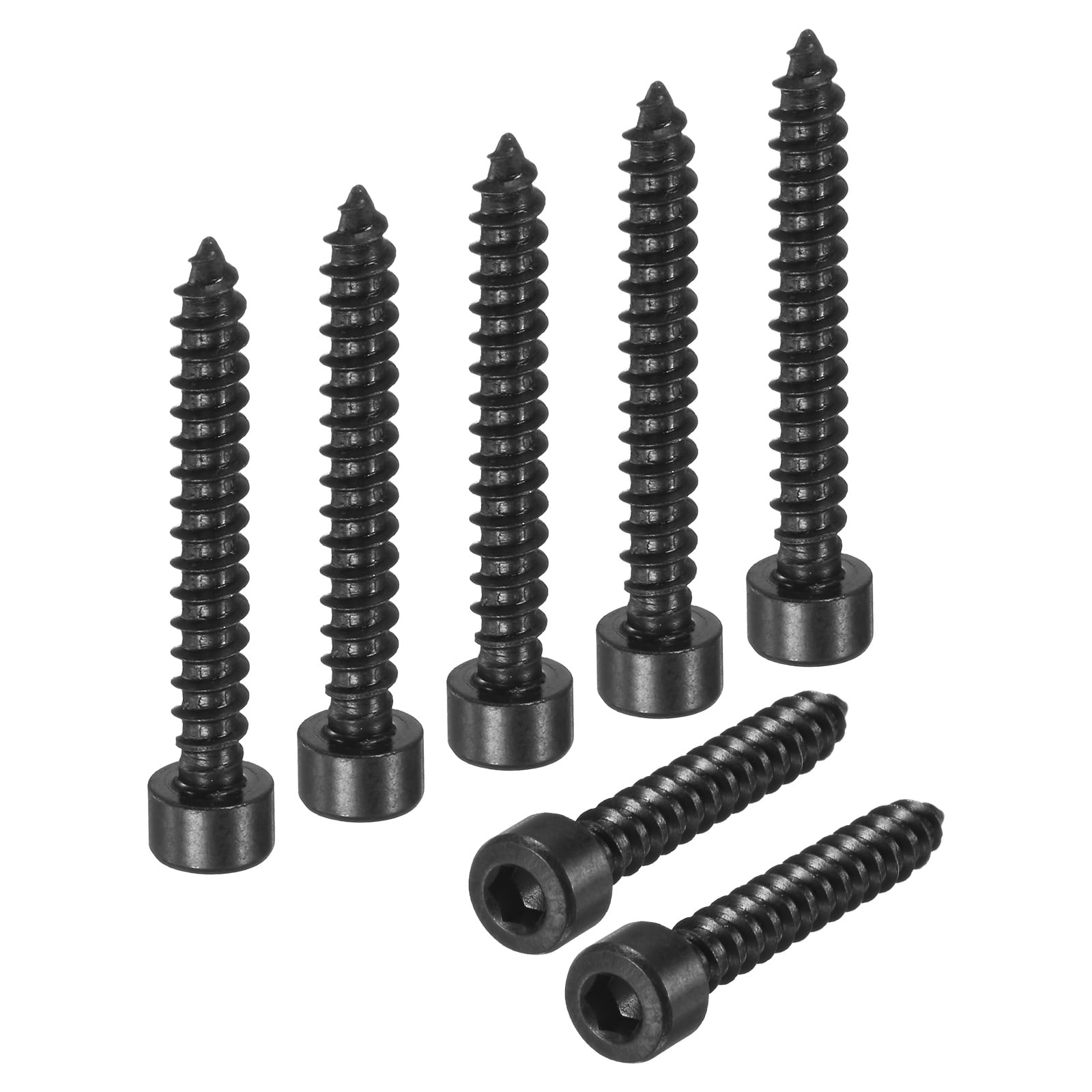 Uxcell 100 Pack Hex Socket Head Screws, M4x30mm Stainless Steel Bolts Full Thread Self Tapping Screws for Furniture Machinery Electrical Appliances [Black]