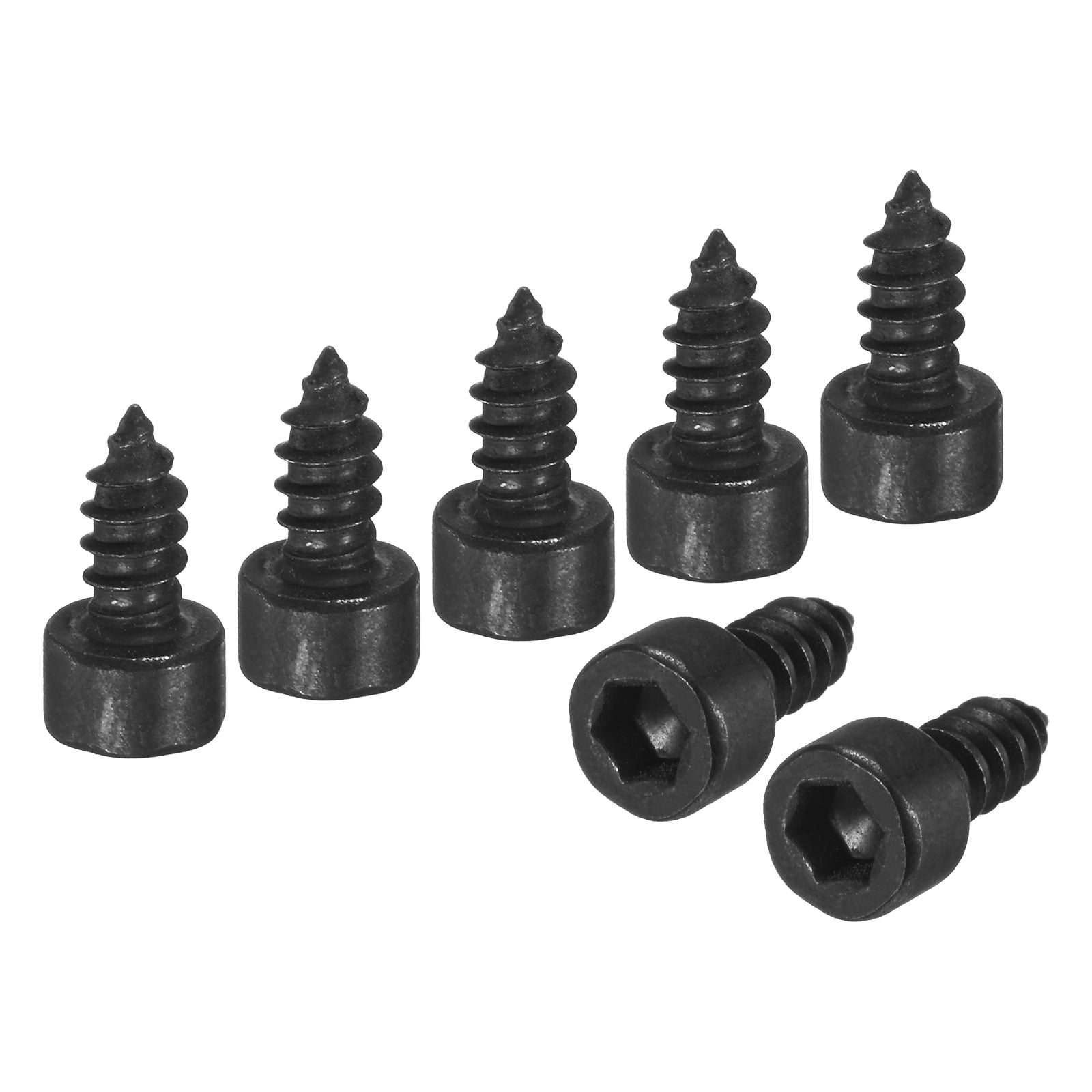 Uxcell 100 Pack Hex Socket Head Screws, M5x12mm Stainless Steel Bolts Full Thread Self Tapping Screws for Furniture Machinery Electrical Appliances [Black]