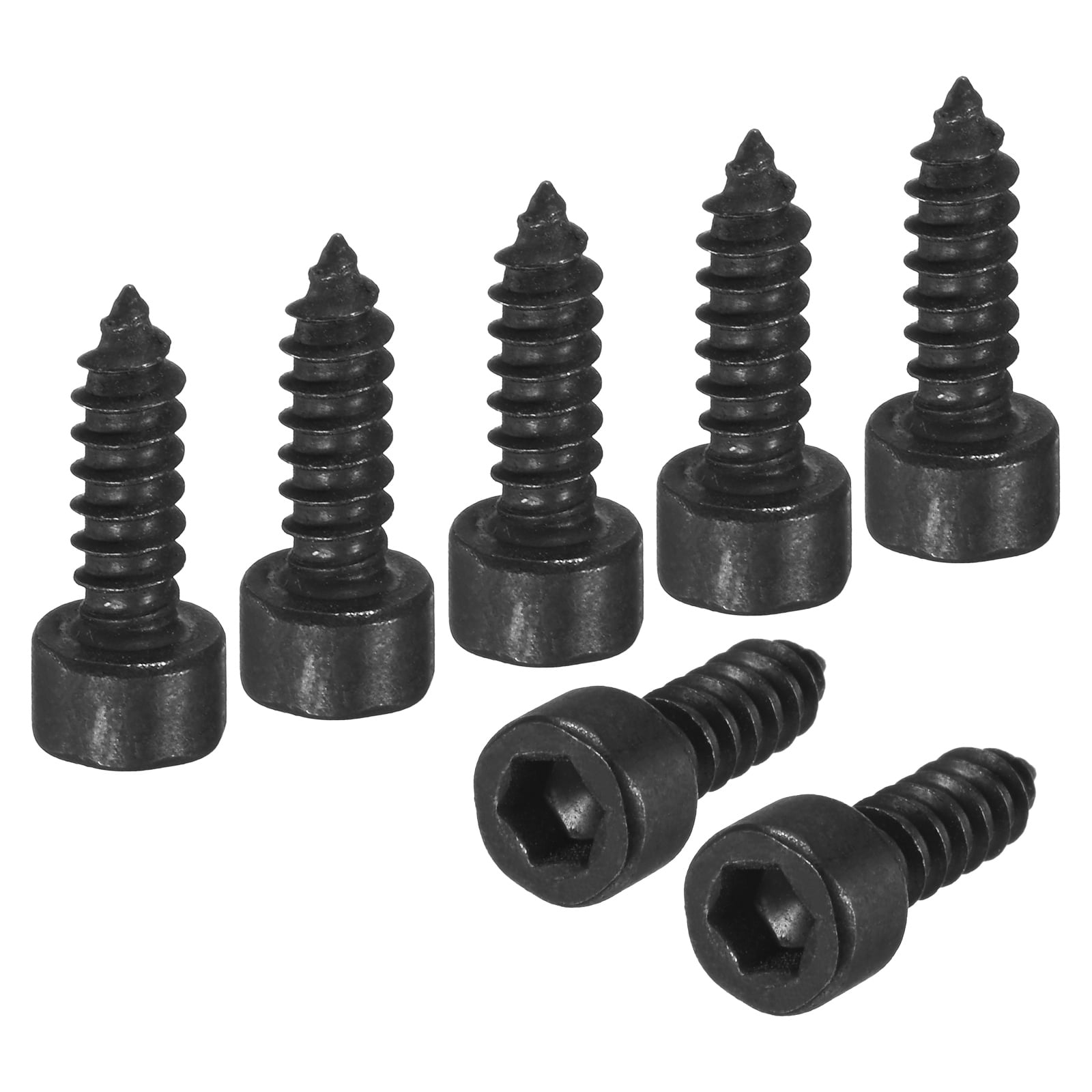 Uxcell 100 Pack Hex Socket Head Screws, M5x16mm Stainless Steel Bolts Full Thread Self Tapping Screws for Furniture Machinery Electrical Appliances [Black]