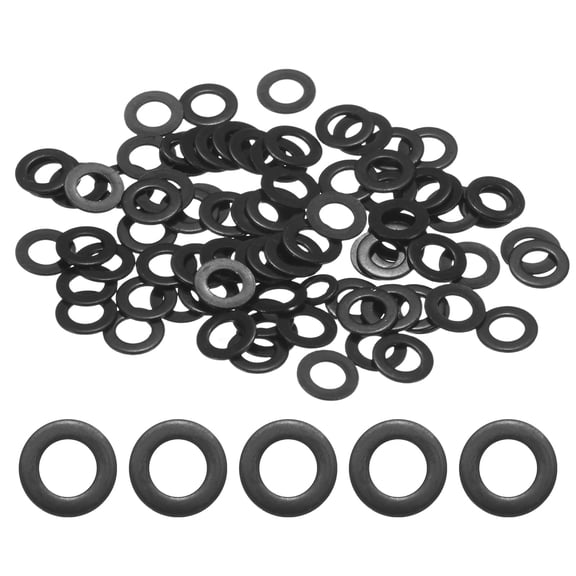 Uxcell 100-Pack M3.5 Flat Washers, Metric 7mm OD 0.5mm Thick 304 Stainless Steel Washers for Bolts Screws Nuts[Black Galvanized]