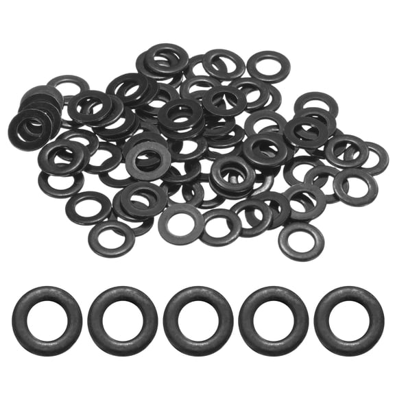 Uxcell 100-Pack M5 Flat Washers, Metric 10mm OD 1mm Thick 304 Stainless Steel Washers for Bolts Screws Nuts[Black Galvanized]