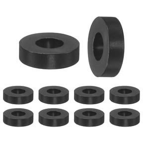 Uxcell 100 Pack Nylon Washers, 3.2mm ID 7mm OD 2mm Length Round Plastic Spacer Washer Standoff Non-Threaded for M3 Screws/Bolts /Electrical Outlet/Switch Receptacle[Black]