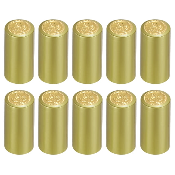 Uxcell 100 Pack Heat Shrink Wine Bottle Caps, 1.26" Wine Shrink Wrap Sleeves Cap, Gold