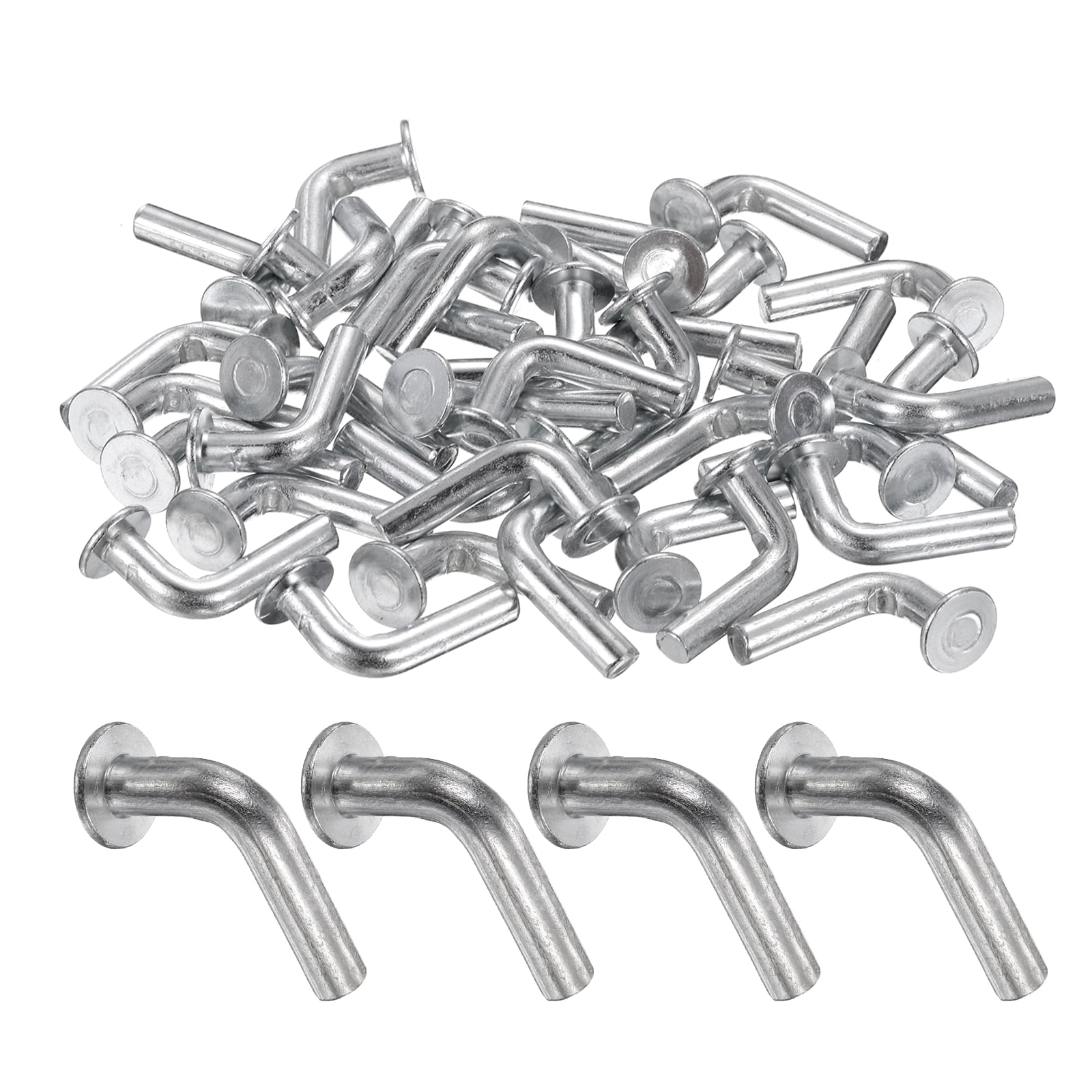 Uxcell 100 Pack Pallet Rack Drop Pin, 0.81 x 0.23 Inch Pallet Rack Safety Bolt Round Head J Bolt Universal Pins for Warehouse Racks and Shelving Units