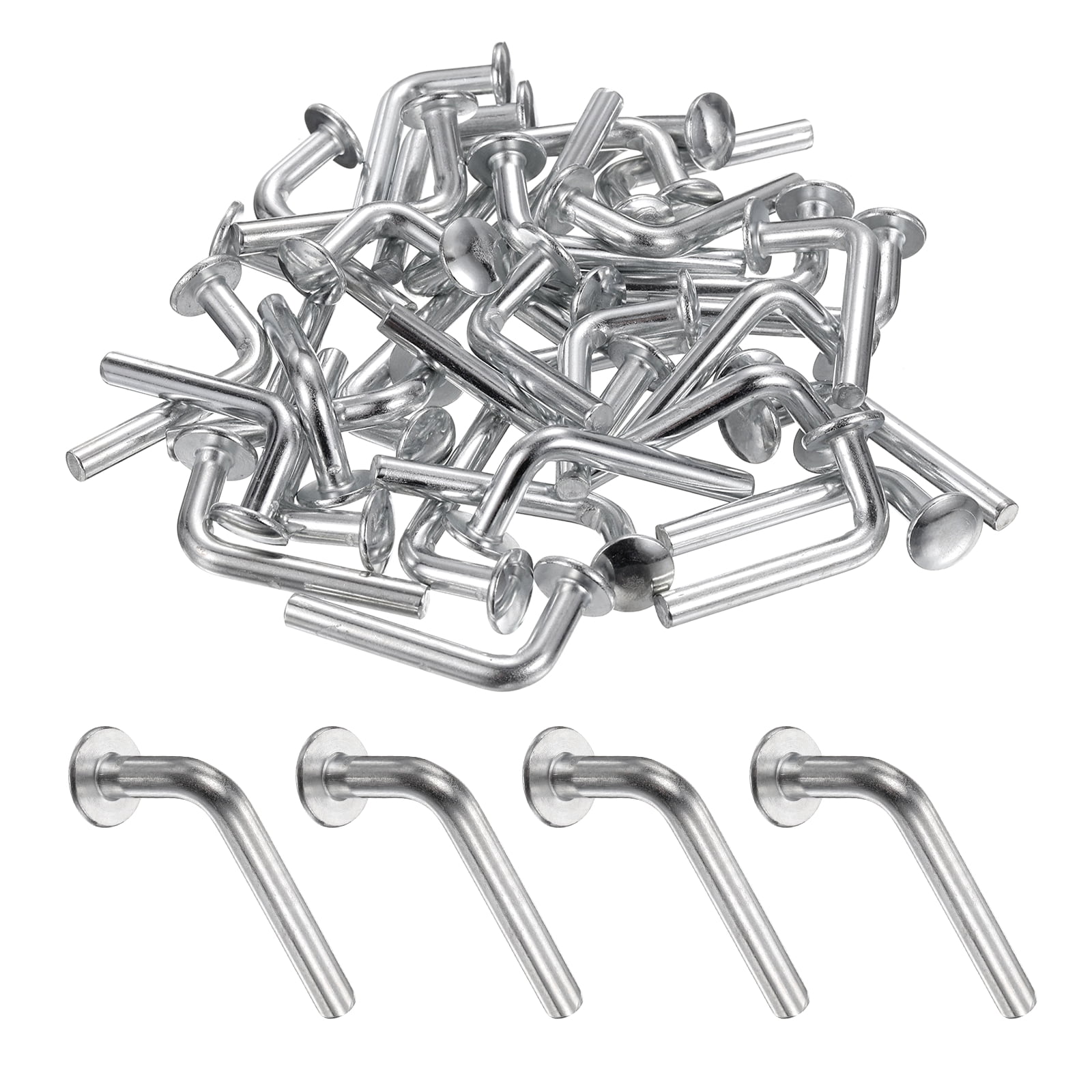 Uxcell 100 Pack Pallet Rack Drop Pin, 1.2 x 0.19 Inch Pallet Rack Safety Bolt Round Head J Bolt Universal Pins for Warehouse Racks and Shelving Units