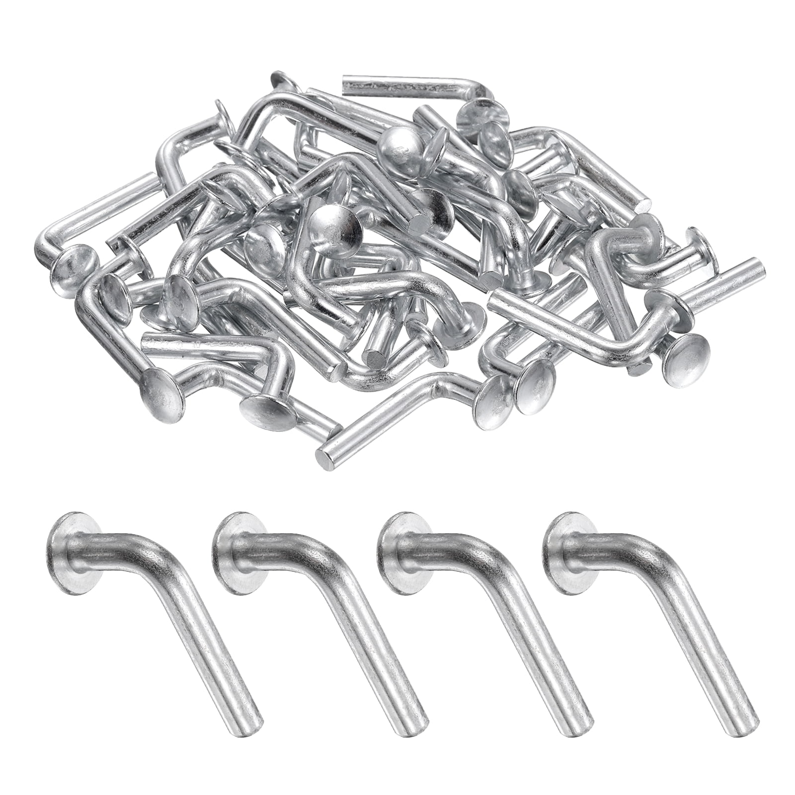 Uxcell 100 Pack Pallet Rack Drop Pin, 1.24 x 0.23 Inch Pallet Rack Safety Bolt Round Head J Bolt Universal Pins for Warehouse Racks and Shelving Units