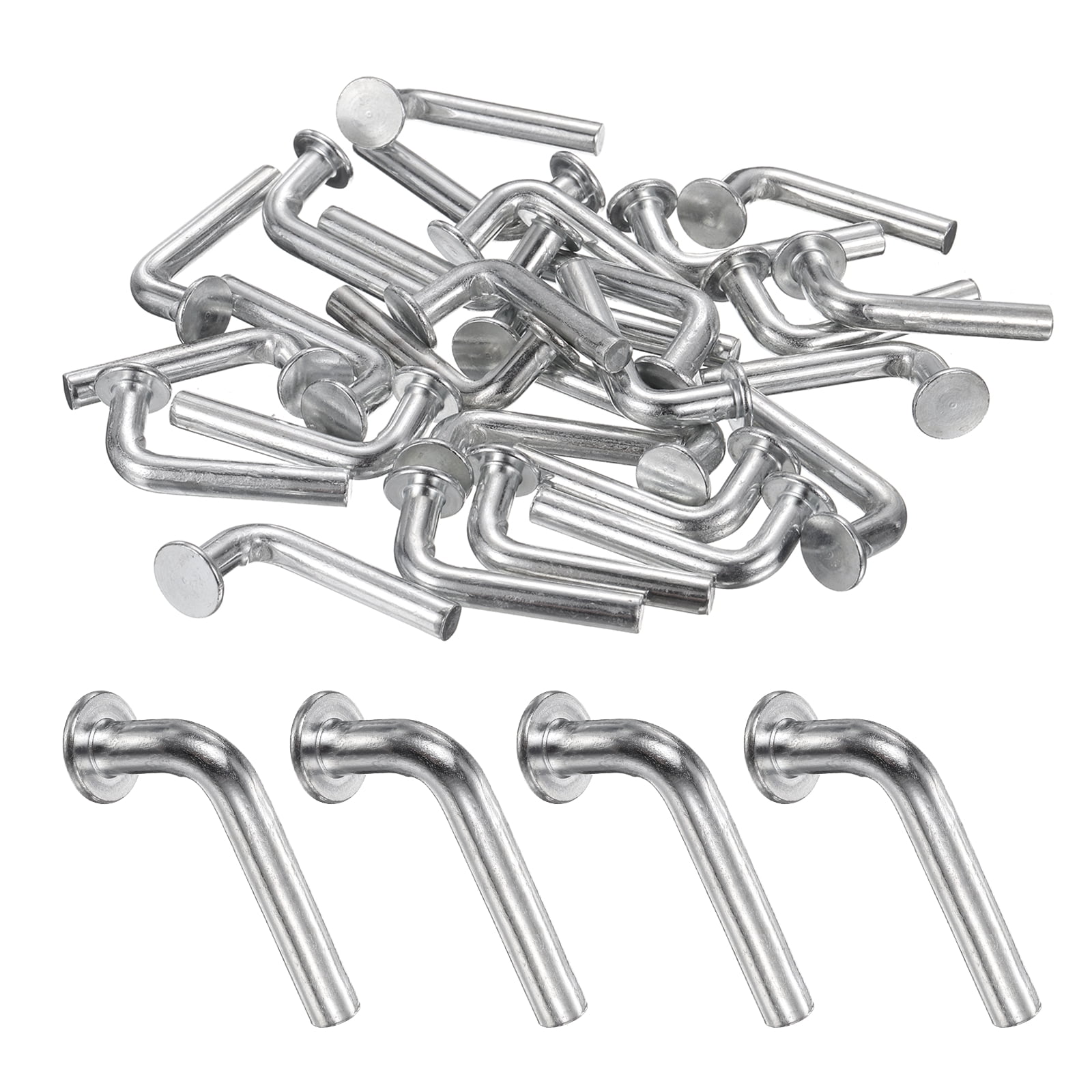 Uxcell 100 Pack Pallet Rack Drop Pin, 1.38 x 0.27 Inch Pallet Rack Safety Bolt Round Head J Bolt Universal Pins for Warehouse Racks and Shelving Units