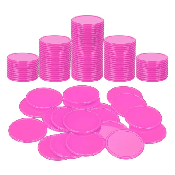 Uxcell 100 Pack Plastic Poker Chips, 1.5 Inch Learning Counters Counting Counters Disks Markers Opaque Game Tokens for Game Play Math Counting, Pink