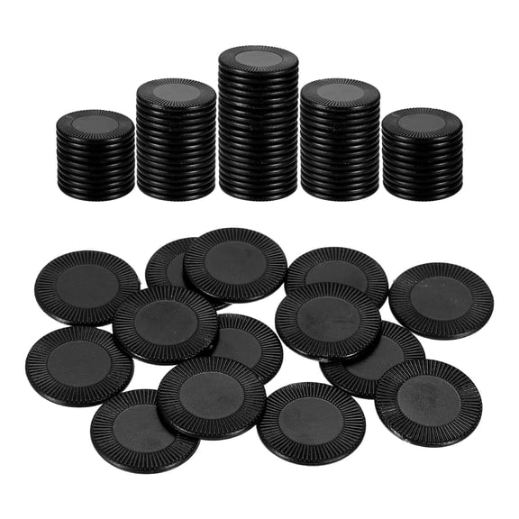Uxcell 100 Pack Plastic Poker Chips, 1.5 Inch Mini Bingo Chips Learning Counters Counting Counters Disks Markers Opaque Game Tokens for Game Play Math Counting, Black, Pattern