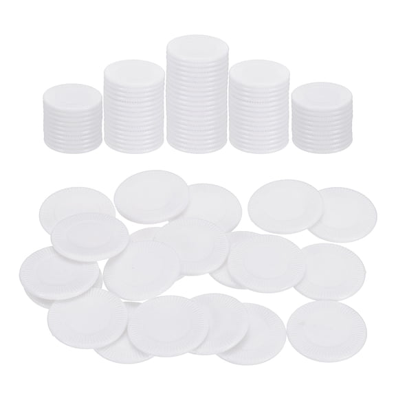Uxcell 100 Pack Plastic Poker Chips, 1.5 Inch Mini Bingo Chips Learning Counters Counting Counters Disks Markers Opaque Game Tokens for Game Play Math Counting, White, Pattern