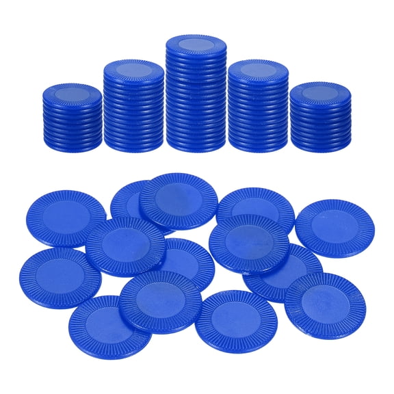 Uxcell 100 Pack Plastic Poker Chips, 1.5 Inch Mini Bingo Chips Learning Counters Counting Counters Disks Markers Opaque Game Tokens for Game Play Math Counting, Blue, Pattern