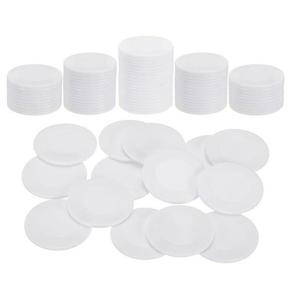 Uxcell 100 Pack Plastic Poker Chips, 1 Inch Mini Bingo Chips Learning Counters Counting Counters Disks Markers Opaque Game Tokens for Game Play Math Counting, White, Pattern