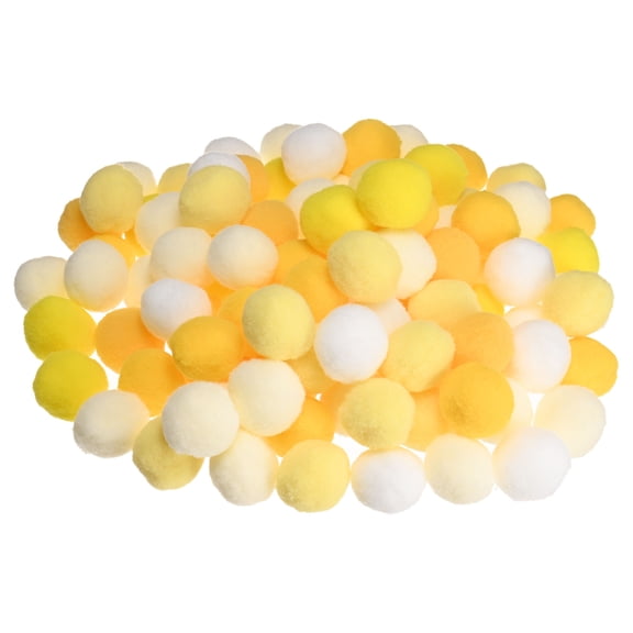 Uxcell 100-Pack Pom Poms for Craft, 1.18" (30mm) Polyester Yellow Series Soft and Fluffy Pompom Multicolor PomPoms Balls