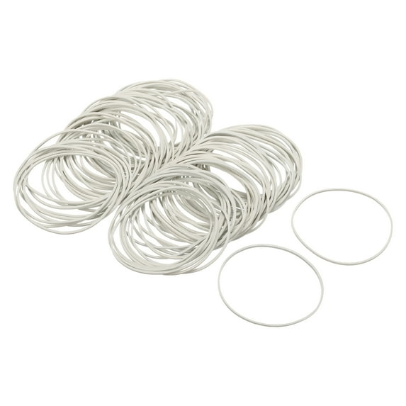 Uxcell 100 Pack Rubber Band Stretchable Rubber Elastic Band White 75mm x 1.4mm Hair Rubber Bands for Home Office