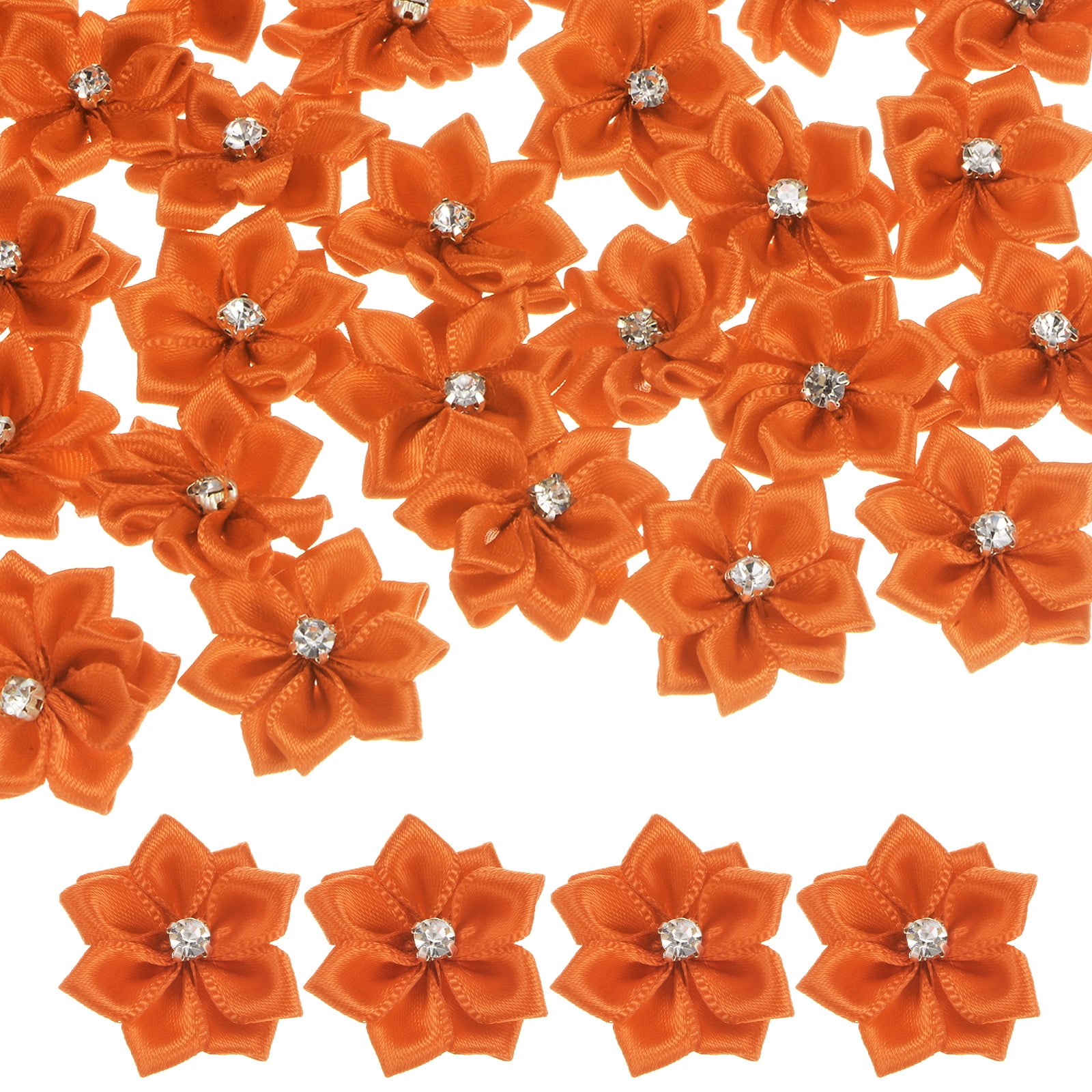 100-Piece 1/2-Inch Organza Ribbon Flowers - Multi-Color Appliques For Crafts, Mix #2217T-4