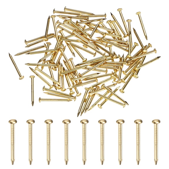 Uxcell 100-Pack Small Tiny Nails, 1.2mm x 15mm Brass Nails Hardware Round Head