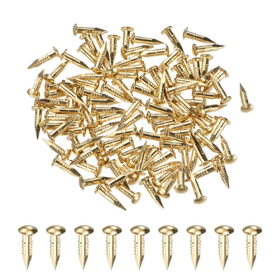 Uxcell 100-Pack Small Tiny Nails, 2mm x 10mm Brass Nails Hardware Round Head