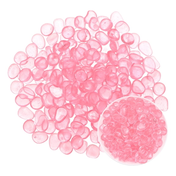 Uxcell 100-Pack Sparkling Glow in The Dark Rocks, 0.79" Resin Outdoor Garden Decorations Luminous Pebbles Stones [Red]